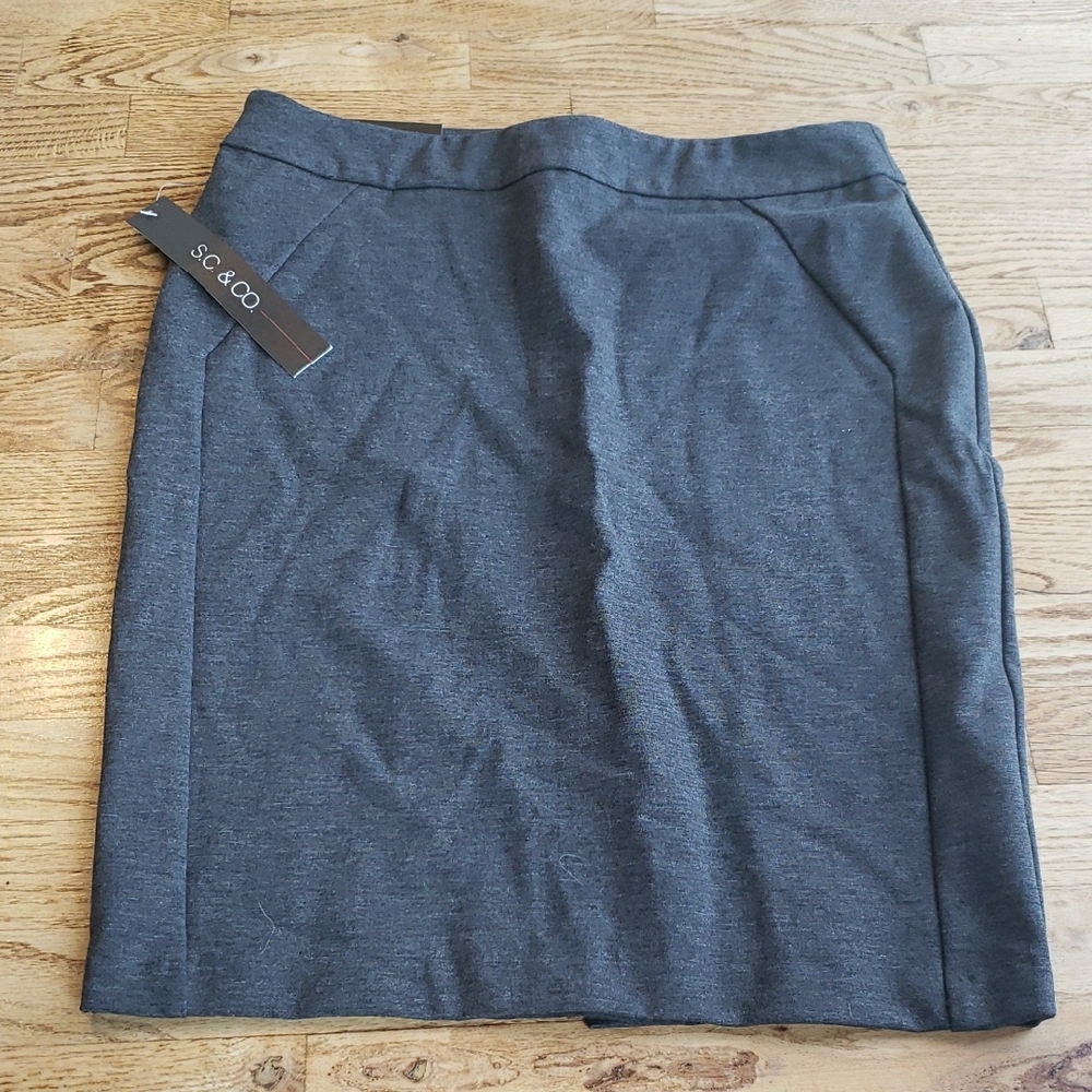 (L) S.C.&CO. Classic Pencil Skirt Business Office Professional Work Minimalist